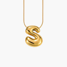 Load image into Gallery viewer, GOLD BUBBLE LETTER NECKLACES
