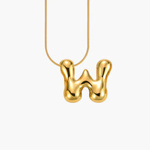 Load image into Gallery viewer, GOLD BUBBLE LETTER NECKLACES