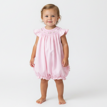 Load image into Gallery viewer, SOFIA PINK RUFFLED SMOCKED BUBBLE