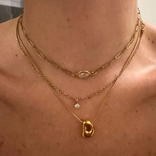 Load image into Gallery viewer, GOLD BUBBLE LETTER NECKLACES