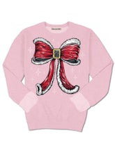 Load image into Gallery viewer, SANTA BOW CREW SWEATSHIRT