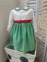 Load image into Gallery viewer, TODDLER HOLIDAY WREATH EMBROIDERED DRESS