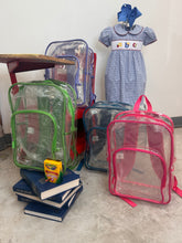 Load image into Gallery viewer, KIDS PURPLE CLEAR BACKPACK