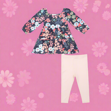 Load image into Gallery viewer, BLOSSOM FLORAL CAP SLEEVE DRESS AND RIB LEGGING