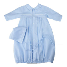 Load image into Gallery viewer, BOYS DOT EMBROIDERED GOWN WITH BONNET - BLUE