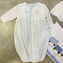 Load image into Gallery viewer, CONVERIBLE GOWN & HAT WITH TRAIN EMBROIDERY - NB