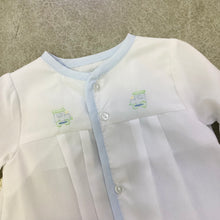 Load image into Gallery viewer, CONVERIBLE GOWN & HAT WITH TRAIN EMBROIDERY - NB