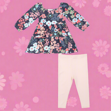 Load image into Gallery viewer, BLOSSOM FLORAL CAP SLEEVE DRESS AND RIB LEGGING