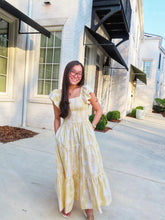 Load image into Gallery viewer, GOLDEN DAMASK SMOCKED DRESS