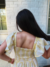 Load image into Gallery viewer, GOLDEN DAMASK SMOCKED DRESS