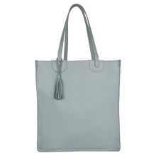 Load image into Gallery viewer, LEATHER TOTE - DUSTY BLUE