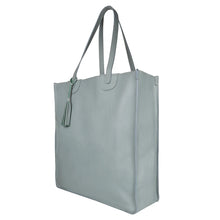 Load image into Gallery viewer, LEATHER TOTE - DUSTY BLUE