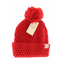 Load image into Gallery viewer, KIDS BEE STICH KNIT POM CC BEANIE
