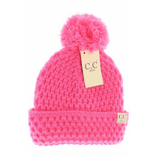 Load image into Gallery viewer, KIDS BEE STICH KNIT POM CC BEANIE