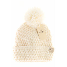 Load image into Gallery viewer, KIDS BEE STICH KNIT POM CC BEANIE