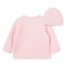 Load image into Gallery viewer, INFANT CABLE KNIT SWEATER WITH HAT - PINK