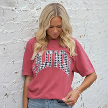 Load image into Gallery viewer, LULU MAC CRIMSON HOUNDSTOOTH TEE