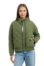 Load image into Gallery viewer, OLIVE SPORTY DIAMOND QUILTED JACKET