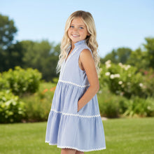 Load image into Gallery viewer, YOUTH BLUE COASTAL PREP DRESS