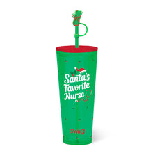 Load image into Gallery viewer, SWIG 24 OZ PLASTIC TUMBLER - SANTA FAVORITE NURSE