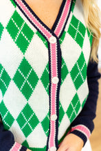 Load image into Gallery viewer, ARGYLE CARDIGAN SWEATER