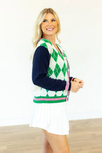 Load image into Gallery viewer, ARGYLE CARDIGAN SWEATER