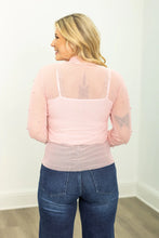 Load image into Gallery viewer, MESH TOP WITH PEARL DETAIL - PINK