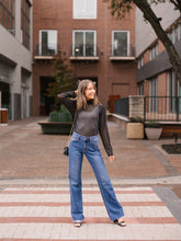 Load image into Gallery viewer, MESH TOP WITH PEARL DETAIL - BLACK