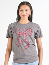 Load image into Gallery viewer, SANTA RIBBON BOW TEE