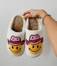 Load image into Gallery viewer, COWBOY SMILEY FACE SLIPPERS