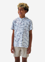 Load image into Gallery viewer, BURLEBO YOUTH SS PERFORMANCE HOODIE - WHITE CAMO
