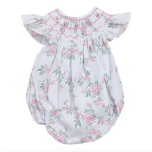 Load image into Gallery viewer, ENGLAND ROSE PINK FLORAL PRINT SMOCKED BUBBLE