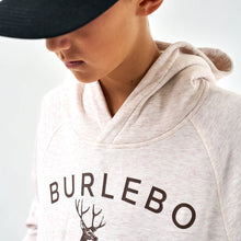 Load image into Gallery viewer, BURLEBO YOUTH FLEECE HOODIE - WHITETAIL DEER-HEATHER OATMEAL
