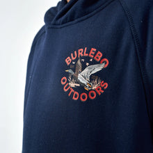 Load image into Gallery viewer, BURLEBO YOUTH FLEECE HOODIE - OLD SCHOOL DUCK HUNT NAVY