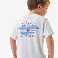 Load image into Gallery viewer, BURLEBO YOUTH EAGLE OUTDOOR TEE - HEATHER OATMEAL