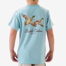 Load image into Gallery viewer, BURLEBO YOUTH FLYING MALLARDS TEE - HEATHER SKY BLUE