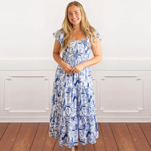 Load image into Gallery viewer, EVELYN LEOPARD PALMS SMOCKED DRESS