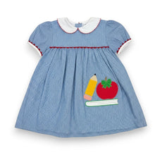 Load image into Gallery viewer, APPLE & BOOK APPLIQUE DRESS