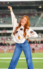 Load image into Gallery viewer, MILLIE FOOTBALL SWEATSHIRT BLUE & ORANGE