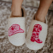 Load image into Gallery viewer, BOOT & COWGIRL HAT SLIPPERS