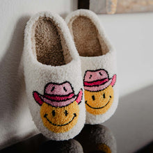 Load image into Gallery viewer, COWBOY SMILEY FACE SLIPPERS
