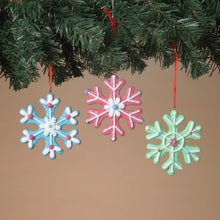 Load image into Gallery viewer, CLAY DOUGH SNOWFLAKE ORNAMENTS