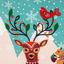 Load image into Gallery viewer, WOODLAND CREATURES LINEN GARDEN FLAG