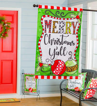 Load image into Gallery viewer, MERRY CHRISTMAS Y'ALL FLAG - HOUSE FLAG