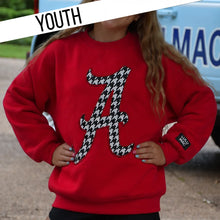 Load image into Gallery viewer, KIDS LULU MAC HOUNDSTOOTH SWEATSHIRT - CRIMSON