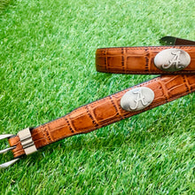 Load image into Gallery viewer, ALABAMA CONCHO CROC LEATHER BELT