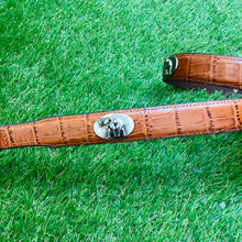 Load image into Gallery viewer, ALABAMA CONCHO CROC LEATHER BELT