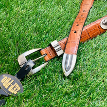 Load image into Gallery viewer, ALABAMA CONCHO CROC LEATHER BELT