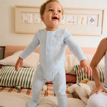 Load image into Gallery viewer, MAGNETIC ME POINTELLE FOOTIE - LOVE LINES BLUE