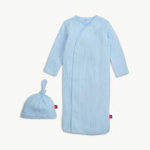 Load image into Gallery viewer, MAGNETIC ME - GOWN & HAT SET-LOVE LINES BLUE